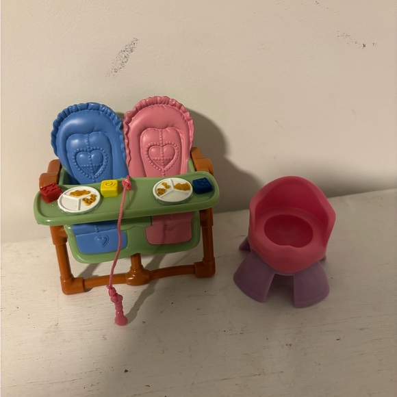 Fisher-Price Other - Loving family twin fisher price High Chair and Potty Playset - Pink & Blue